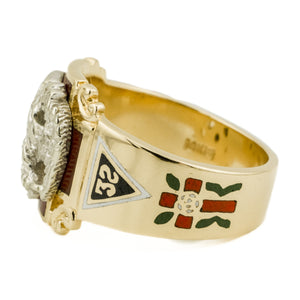 Masonic Ring in 14K Two-Tone Gold - Size 10.5