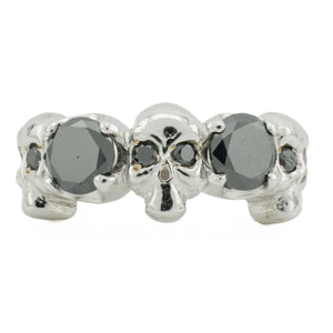2.00ctw Round Black Diamond Accented Ring in 18K White Gold - Size 7