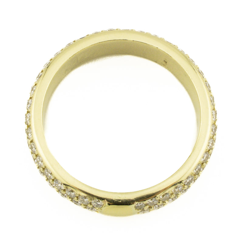 2.00ctw Diamond Accented Pave Wedding Band Ring in 14K Yellow Gold - Size 9.25