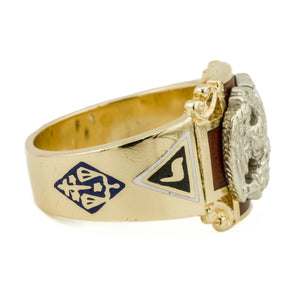 Masonic Ring in 14K Two-Tone Gold - Size 10.5