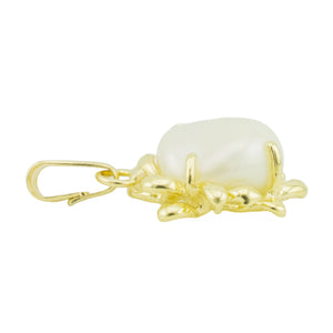 Pearl Pendant in 14K Yellow Gold - 1.7 Grams - Chain Not Included