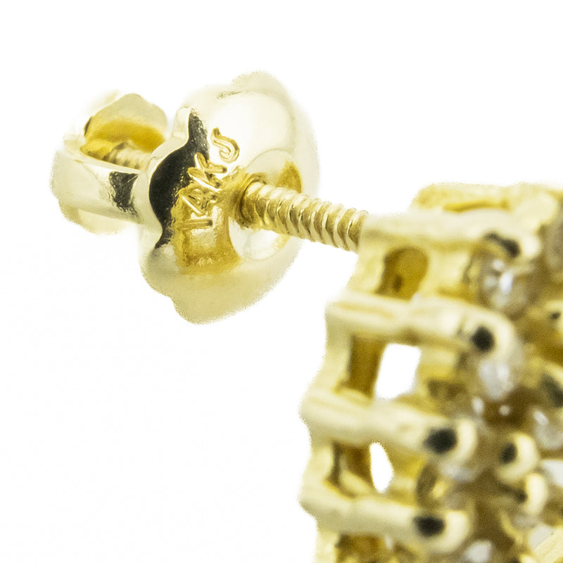 0.50ctw Diamond Accented Heart Stud Earrings in 14K Yellow Gold