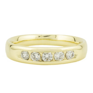 0.35ctw Men's Diamond Accented Wedding Band in 14K Yellow Gold - Size 10