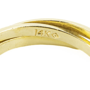 Three Band Interlocking Ring in 14K Yellow Gold - Size 5.5