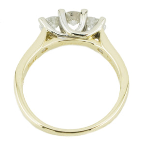 1.00ctw Round Brilliant Diamond Accented Engagement Ring in 14K Two-Tone Gold - Size 6.75