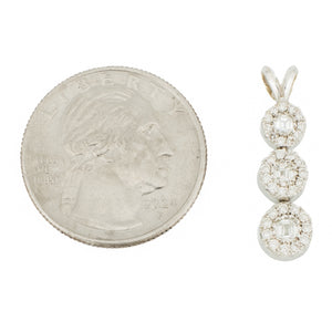0.50ctw Diamond Accented Dangle Pendant in 18K White Gold - Chain Not Included