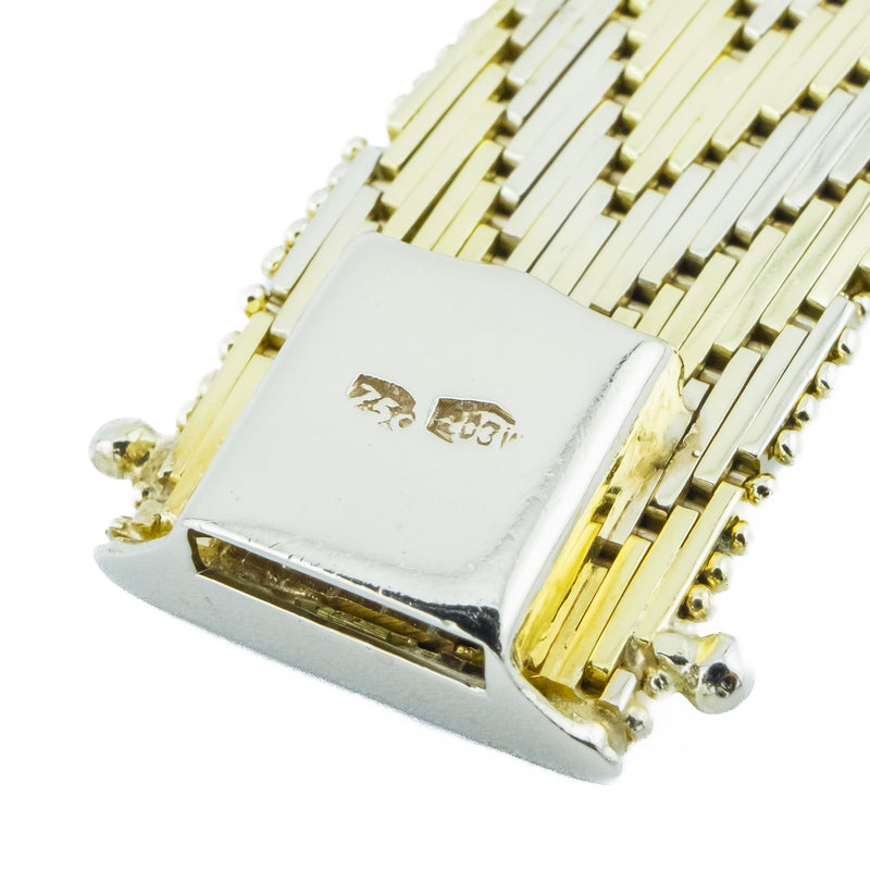 15mm Fashion Chevron 7" Bracelet in 18K Two-Tone Gold - 55.9 Grams