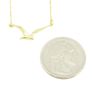 Seagull Diamond Solitaire 16" Necklace in 18K Yellow Gold - 2.8grams