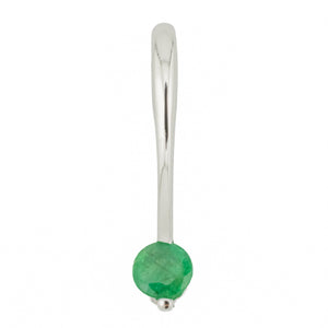 0.25ctw Round Solitaire Emerald Pendant on 18" Box Chain in 14K White Gold