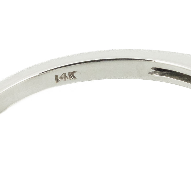 0.90ct Oval Aquamarine w/ 0.15ct Diamond Accents Gemstone Ring in 14K White Gold - Size 6.75