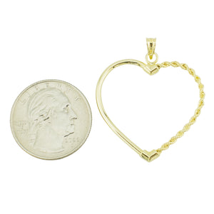 Gold Heart Pendant in 14K Yellow Gold - 1.7 Grams