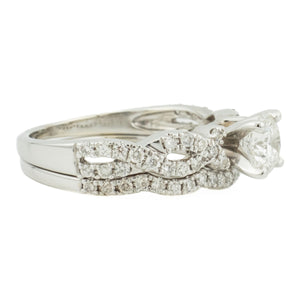 0.50ctw Round Diamond and Accented Bridal Wedding Set in 14K White Gold - Size 5