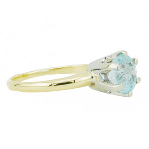 1.25ctw Vintage Aquamarine Solitaire Gemstone Ring in 14K Yellow Gold - Size 6.5