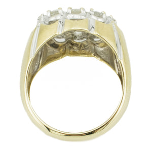 2.00ctw Gent's Diamond Cluster Ring in 10K Two-Tone Gold - Size 9.75