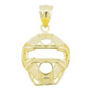 Gold Catchers Mask Pendant in 14K Yellow Gold - 3.6 grams