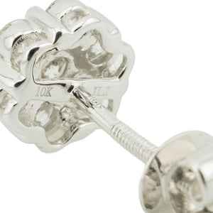 0.50ctw Round Diamond Accented Cluster Earrings in 10K White Gold - 1.4 Grams