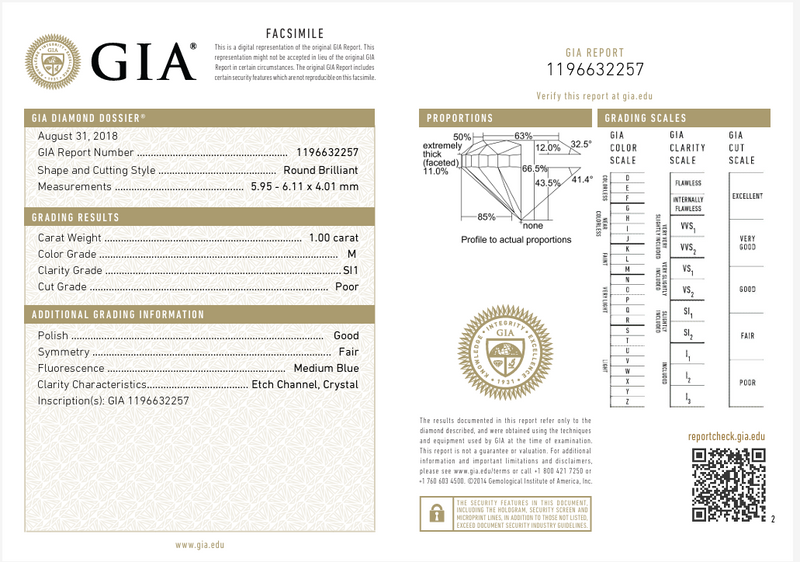 GIA 1.00ct M/SI1 Round Diamond & Accents Engagement Ring in 14K Yellow Gold - Size 6.25