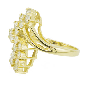 1.00ctw Diamond Cluster Lady's Ring in 14K Yellow Gold - Size 5.25