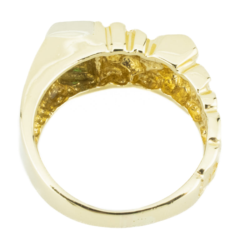 Emerald Accented Gemstone Ring in 14K Yellow Gold - Size 7