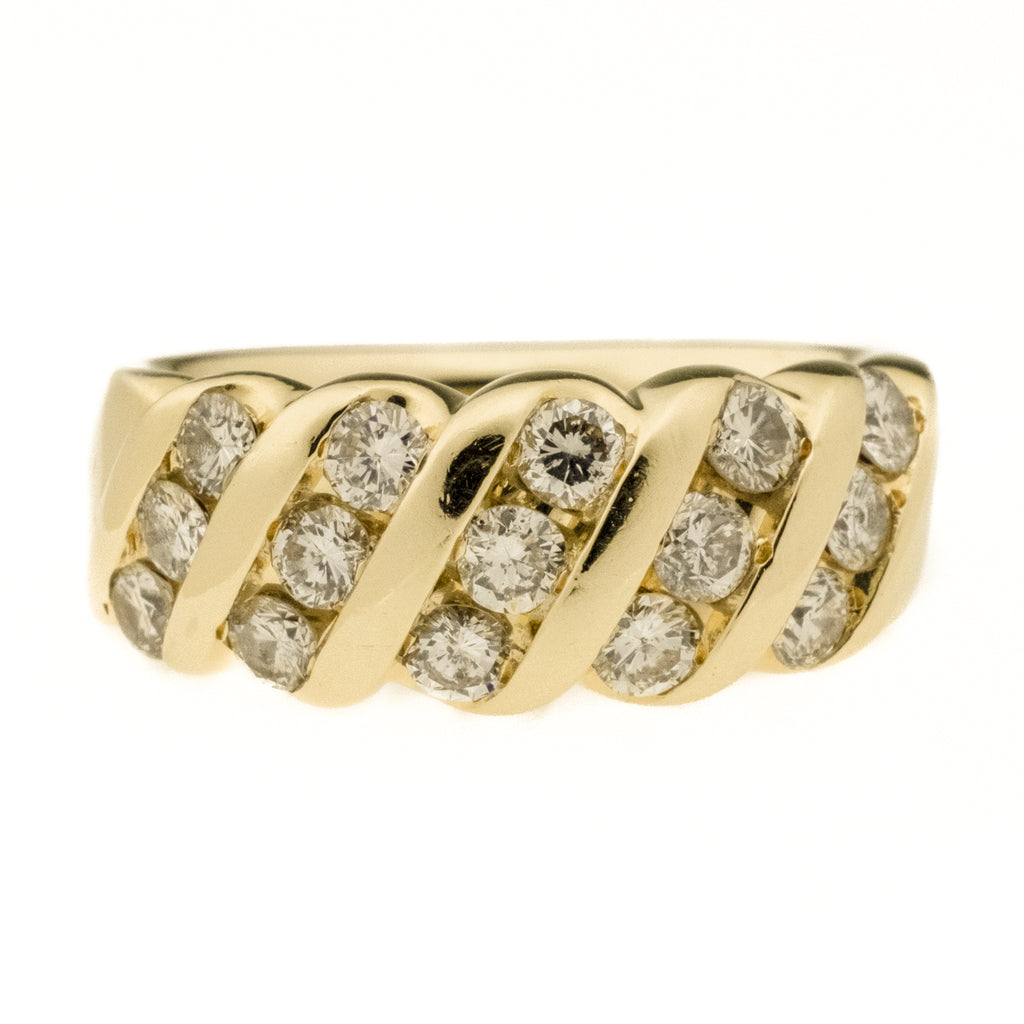 1.05ctw Diamond Accented Fashion Ring in 14K Yellow Gold - Size 6.5