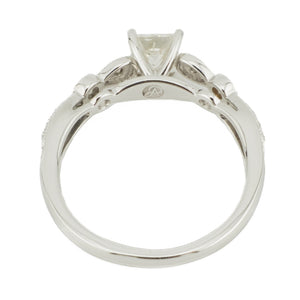0.42cwt Princess Cut Diamond K/I2 & Accented Engagement Ring in 14K White Gold - Size 6