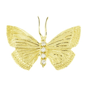 0.20ctw Diamond Accented Butterfly Brooch in 14K Yellow Gold