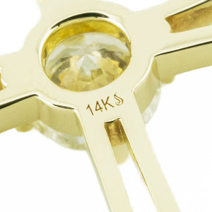 1.07ctw Round Diamond Solitaire Cross Pendant in 14K Yellow Gold - Chain Not Included