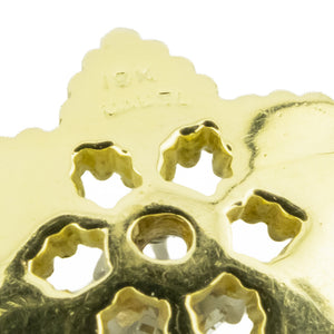 0.15ctw Round Diamond Solitaire Flower Pendant in 18K Yellow Gold - Chain Not Included