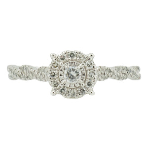 0.25ctw Round Brilliant Diamond Accented Engagement Ring in 10K White Gold - 7