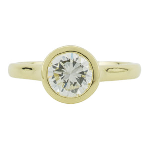GIA 1.13ct Round Diamond H/VS1 Solitaire Engagement Ring in 14K Yellow Gold - Size 6.75