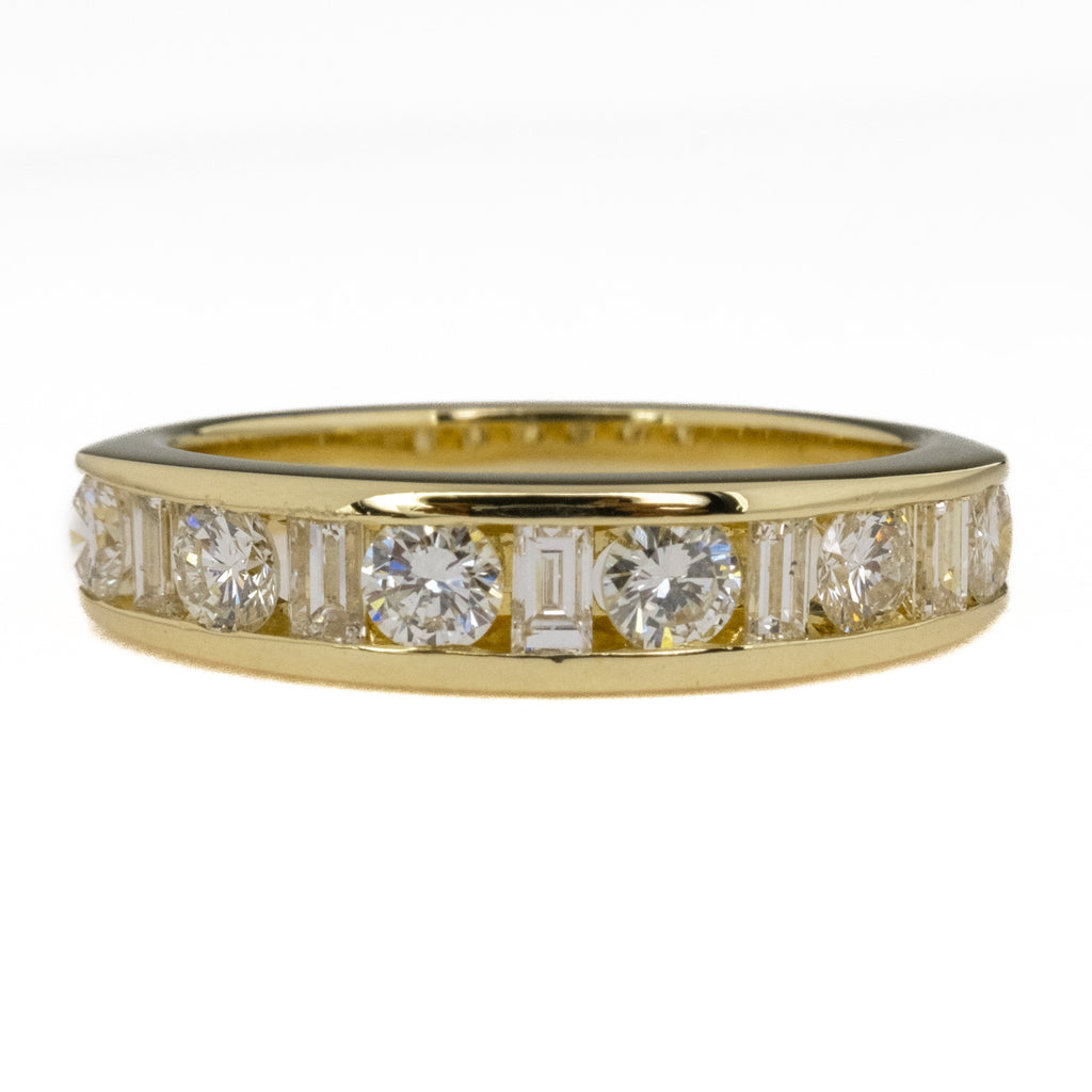 1.12ctw Multi Diamond Wedding Band Ring in 14K White Gold Size 7