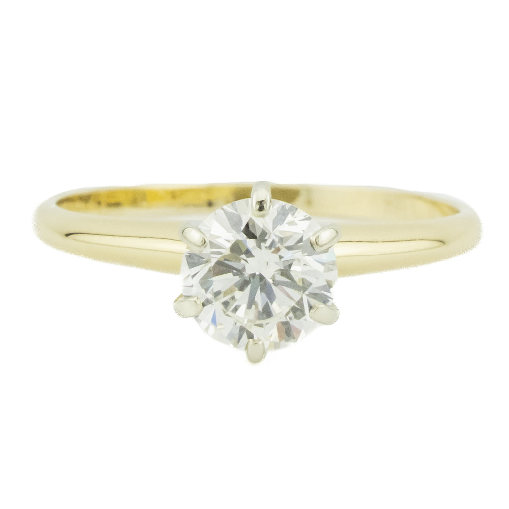 0.89ct Round Brilliant Diamond Solitaire Engagement Ring in 14K Yellow Gold - Size 7