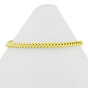 3mm Wide Franco Link 7" Bracelet in 10K Yellow Gold - 3.8 grams