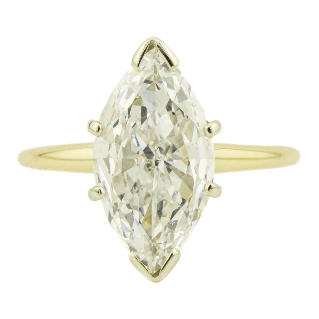 GIA 2.02ct Marquise Diamond F/SI2 Solitaire Engagement Ring in 14K Yellow Gold - Size 6