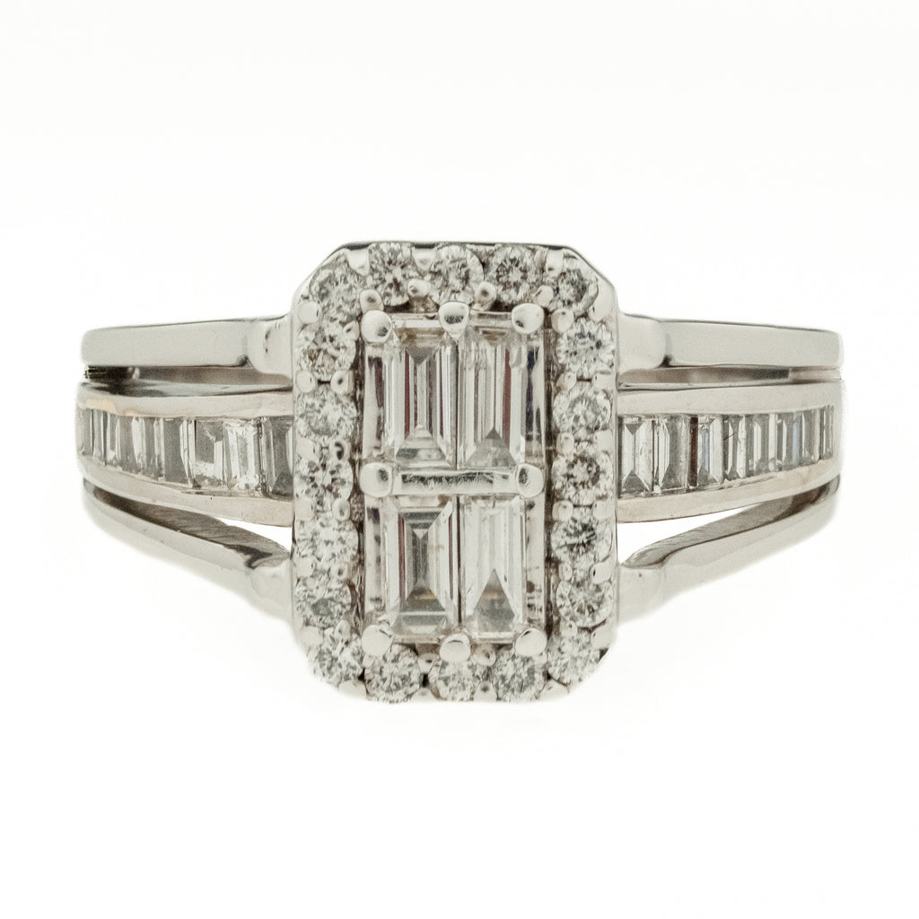 1.35ct Diamond Engagement Ring in 14K White Gold - Size 6.75