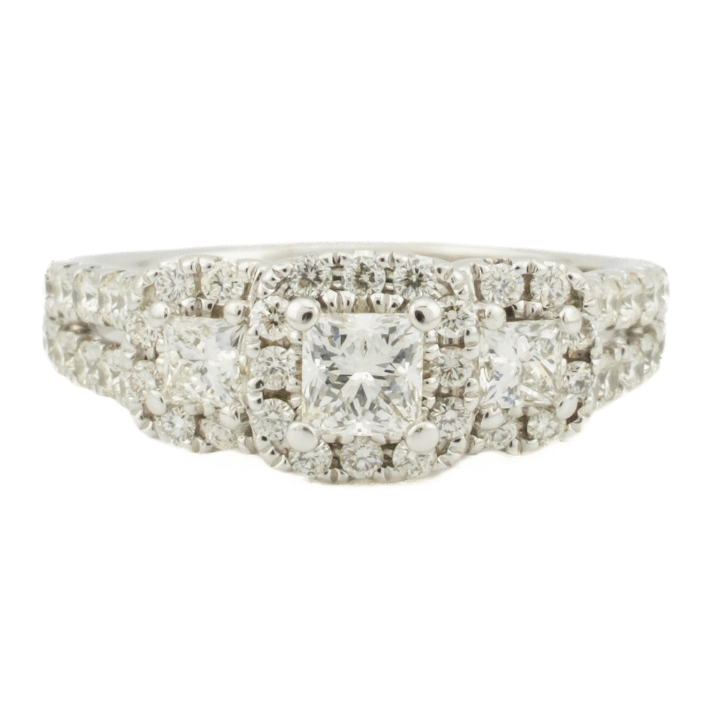 Leo 0.27ctw I/SI1 Princess Diamond w/ Diamond Accents Engagement Ring in 14K White Gold