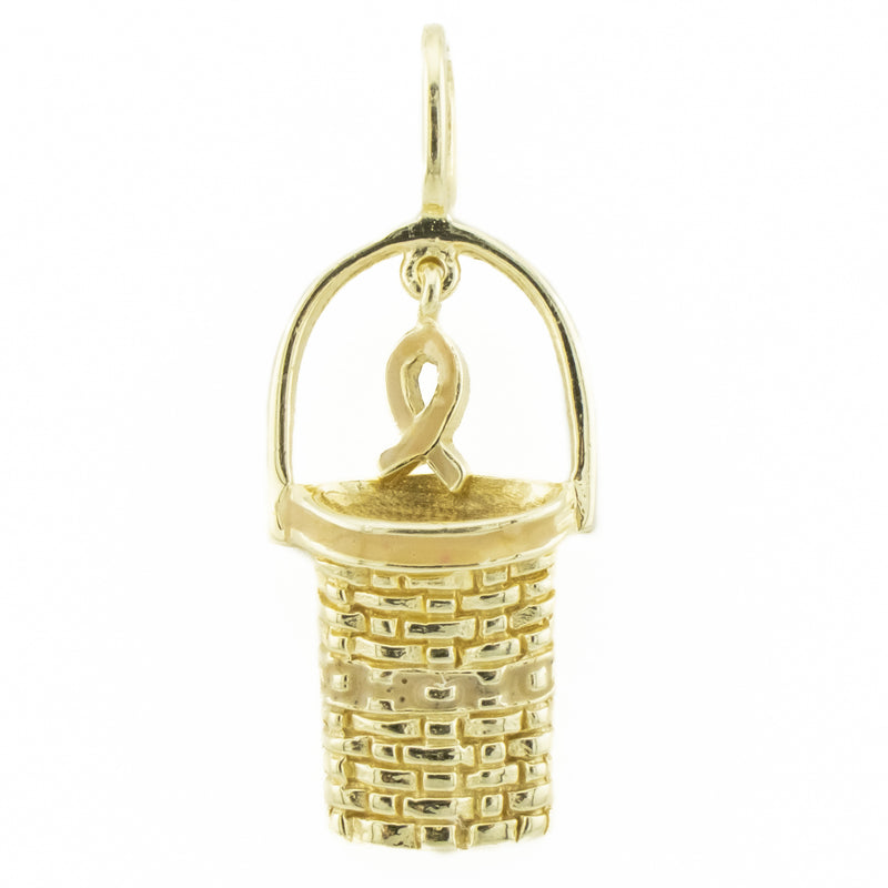 LongabergerGold Brest Cancer Basket Pendant in 14K Yellow Gold - 2.6 Grams