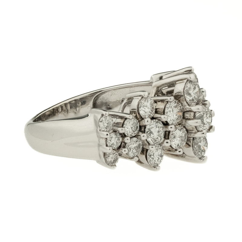 2.50ctw Round Brilliant Diamond Accented Cluster Ring in 14K White Gold - Size 8.25
