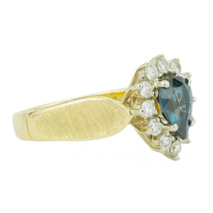 1.00ctw Pear Sapphire & Diamond Accented Gemstone Ring in 14K Yellow Gold - Size 6