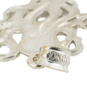 Octopus Pendant in 10K White Gold - 3.2 Grams