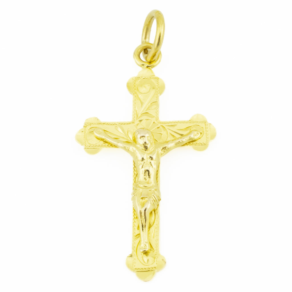 Gold Cross Pendant in 21K Yellow Gold - 3.1 Grams