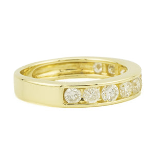 1.00ctw Diamond Accented Channel Set Wedding Band Ring in 14K Yellow Gold - Size 7