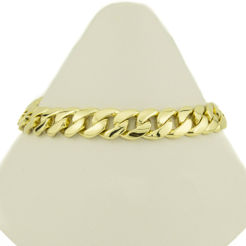 10mm Wide Curb Chain Link 8" Bracelet in 10K Yellow Gold - 41.1 Grams