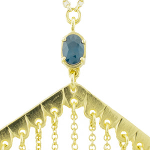 1.20ct Oval Sapphire Chime 30" Necklace in 18K Yellow Gold - 20.3 Grams