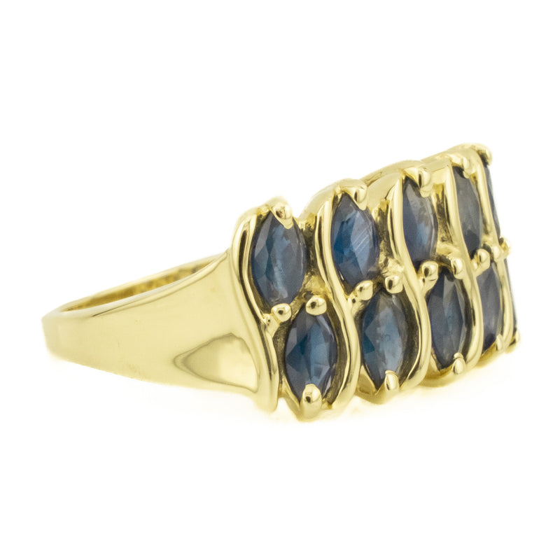 2.27ctw Sapphire Accented Ring in 10K Yellow Gold - Size 5.75