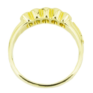 0.34ctw Oval Emerald Accented Gemstone Ring in 18K Yellow Gold - Size 6.25