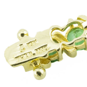 Round Emerald Gemstone 7.5" Tennis Bracelet in 14K Yellow Gold - 8.5 Grams