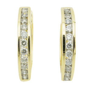 0.50ctw Round Diamond Hoops in 14K Yellow Gold - 4.4 Grams