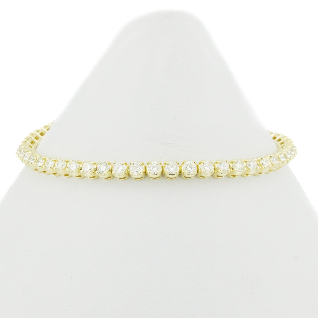 4.22ctw Round Brilliant Diamond 7" Tennis Bracelet in 14K Yellow Gold