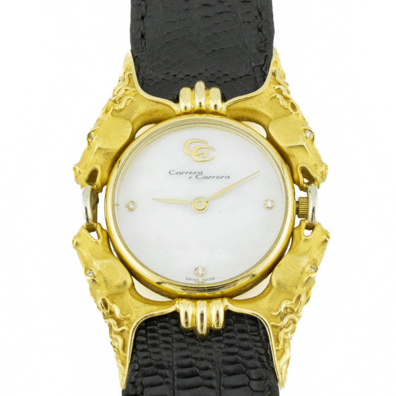Carrera y Carrera Diamond Ladies Watch in 18K Yellow Gold